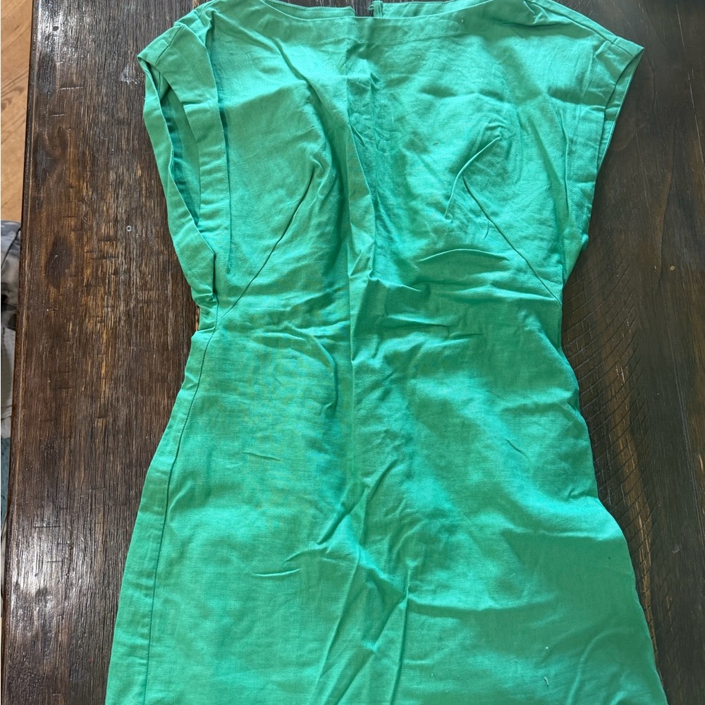Free People green Midi Sheath linen Dress